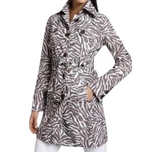 Zebra Print Women's Trench Coat